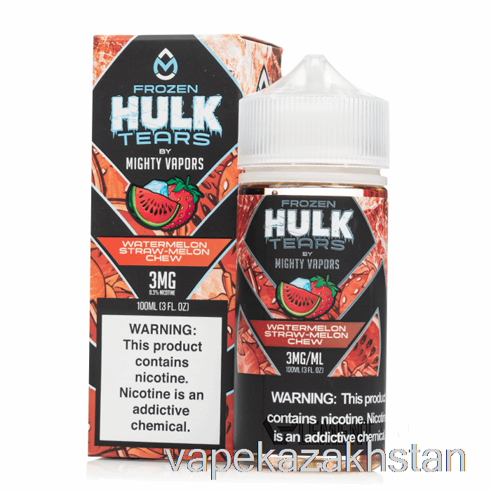 Vape Disposable Frozen Watermelon Straw Melon Chew - Hulk Tears - 100mL 0mg